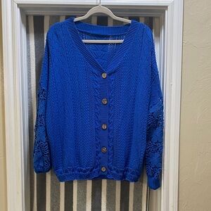 Blue Knit Women's Sweater
